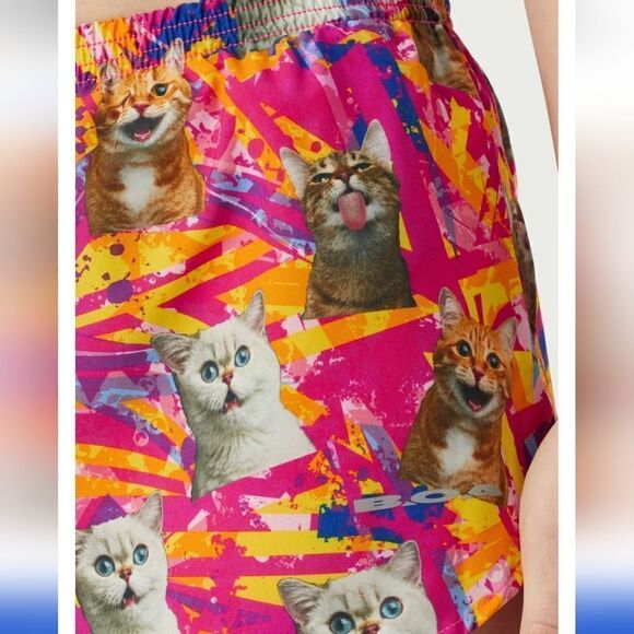 BOA Women's 1" Stretch Elite Split Short Crazy Cats Athletic Shorts L - Picture 2 of 8